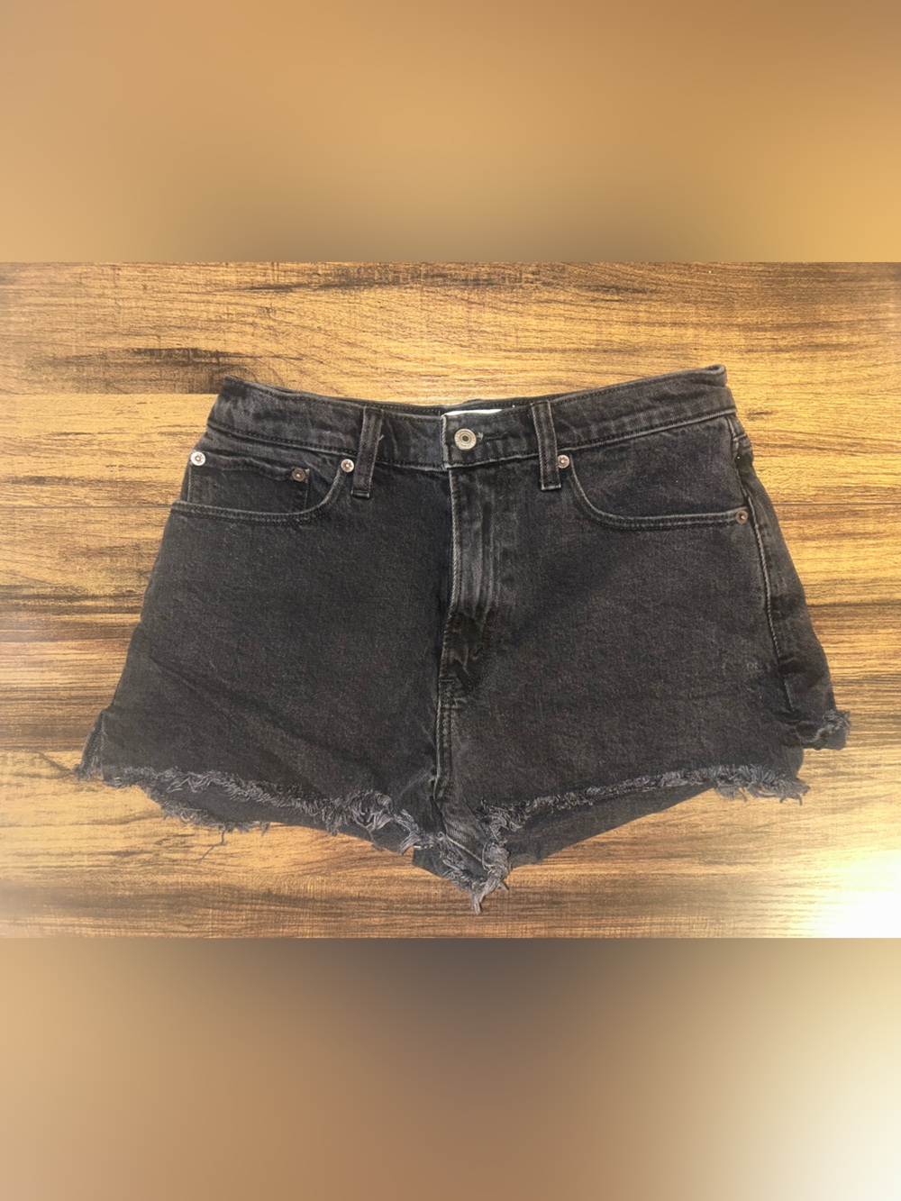 Abercrombie & Fitch Curve Love Black Denim Shorts